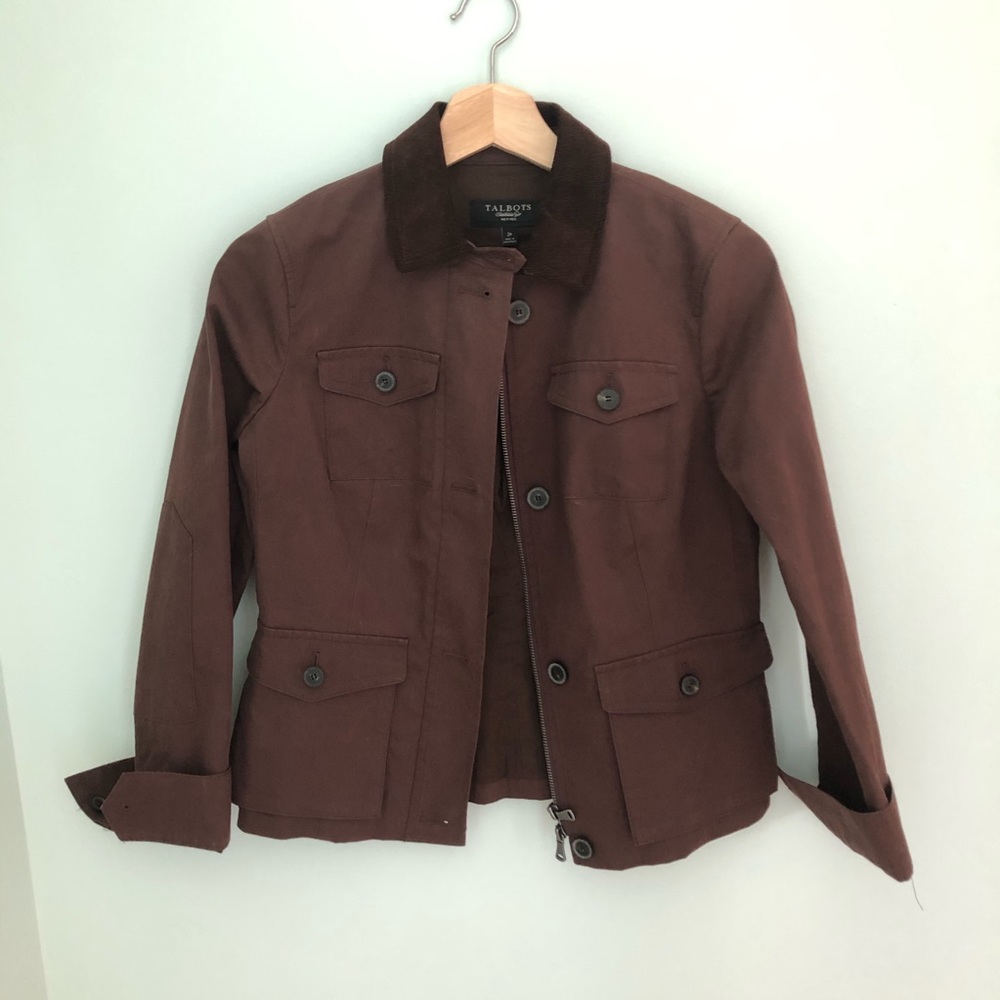 Brown Talbots Jacket With Corduroy Collar
